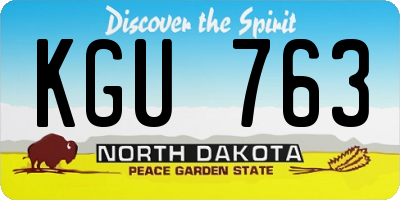 ND license plate KGU763
