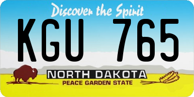 ND license plate KGU765