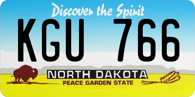 ND license plate KGU766