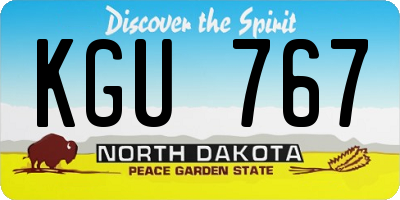 ND license plate KGU767