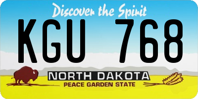 ND license plate KGU768