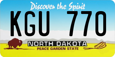 ND license plate KGU770