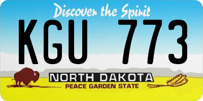 ND license plate KGU773