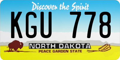 ND license plate KGU778