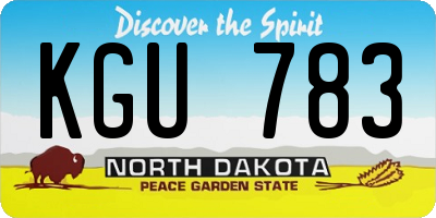 ND license plate KGU783