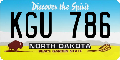 ND license plate KGU786