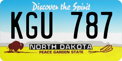 ND license plate KGU787