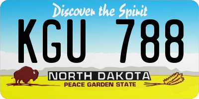 ND license plate KGU788