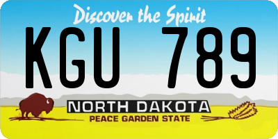 ND license plate KGU789