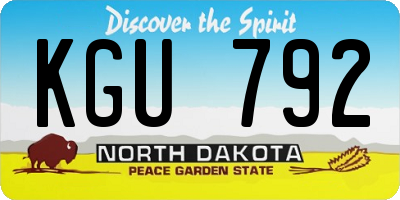 ND license plate KGU792
