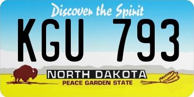 ND license plate KGU793