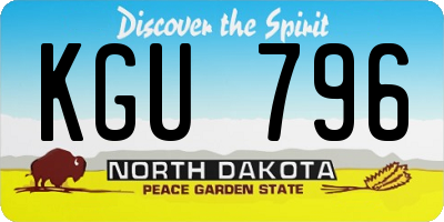 ND license plate KGU796