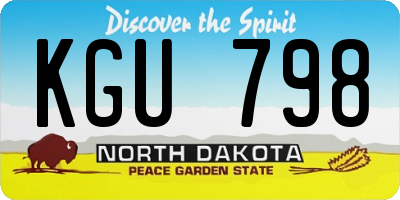 ND license plate KGU798