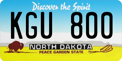 ND license plate KGU800