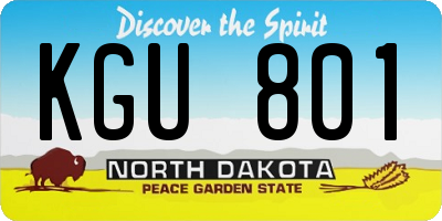 ND license plate KGU801