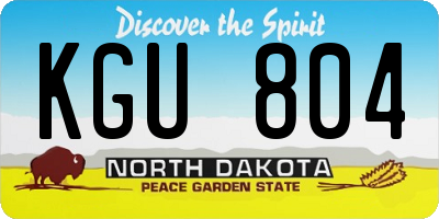 ND license plate KGU804