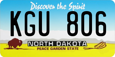 ND license plate KGU806