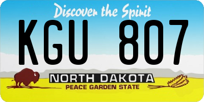 ND license plate KGU807