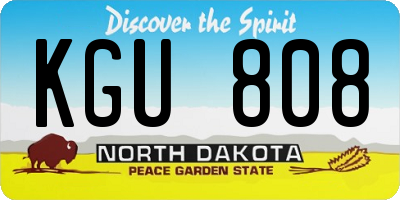 ND license plate KGU808