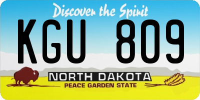 ND license plate KGU809