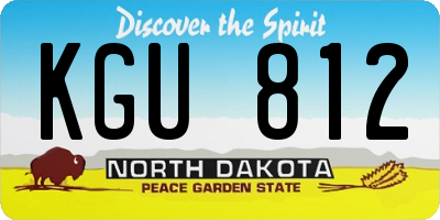 ND license plate KGU812