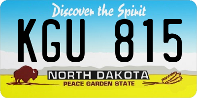 ND license plate KGU815
