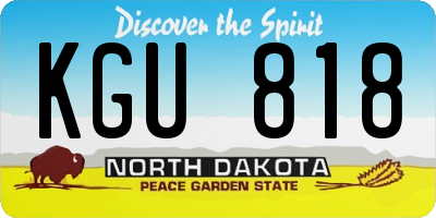 ND license plate KGU818