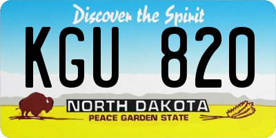 ND license plate KGU820