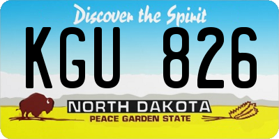 ND license plate KGU826