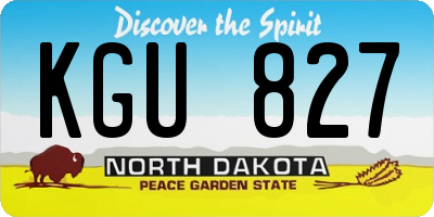 ND license plate KGU827