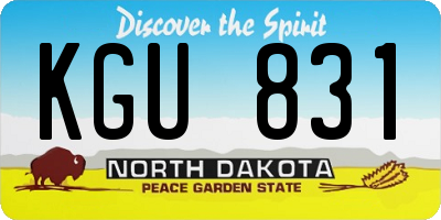 ND license plate KGU831