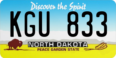 ND license plate KGU833