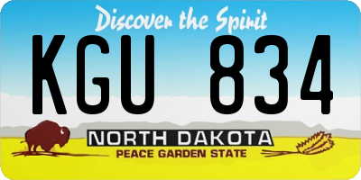 ND license plate KGU834