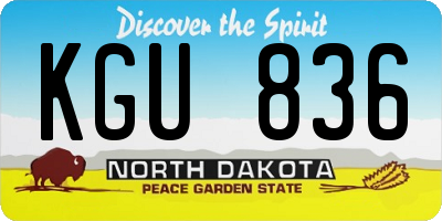 ND license plate KGU836