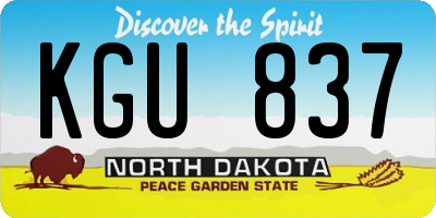 ND license plate KGU837
