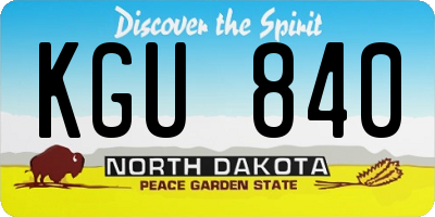ND license plate KGU840