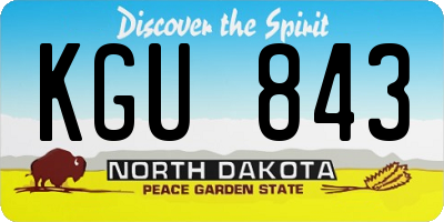 ND license plate KGU843