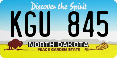 ND license plate KGU845