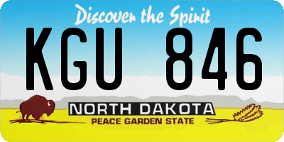 ND license plate KGU846
