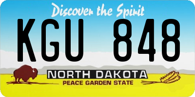 ND license plate KGU848