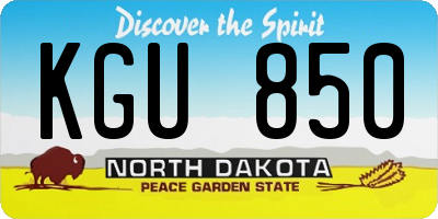 ND license plate KGU850