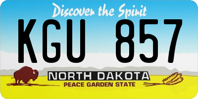 ND license plate KGU857