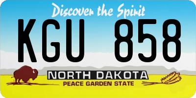 ND license plate KGU858