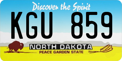 ND license plate KGU859