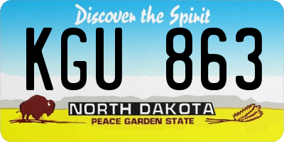 ND license plate KGU863