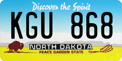 ND license plate KGU868