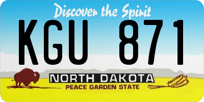 ND license plate KGU871