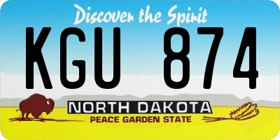 ND license plate KGU874
