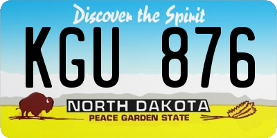 ND license plate KGU876