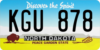 ND license plate KGU878